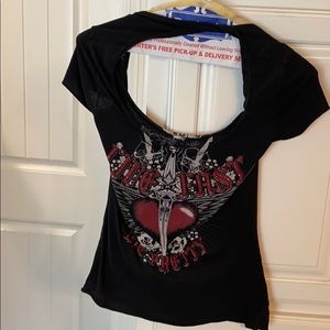 Crash and Burn black cut out top